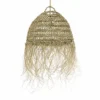 Abat-jour en paille ajouré module fibre naturelle t. M