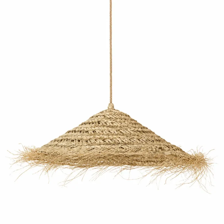 Abat jour pour lampe parasol l fibre naturelle tressée