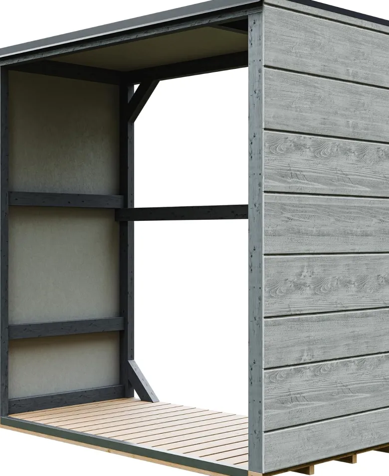 Abri à bûches extérieur 1,14 m² - 75 x 153 x h159 cm tundra cavern