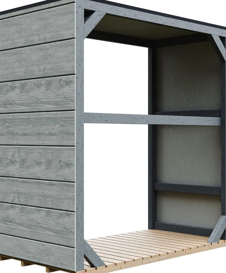Abri à bûches extérieur 1,14 m² - 75 x 153 x h159 cm tundra cavern