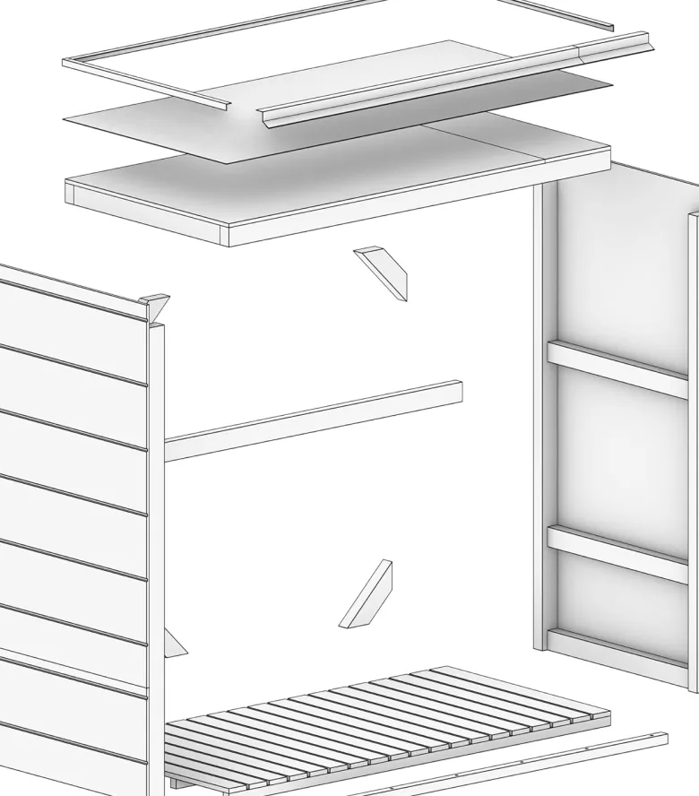 Abri à bûches extérieur 1,14 m² - 75 x 153 x h159 cm tundra cavern