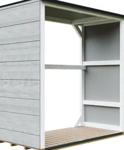 Abri à bûches extérieur 1,14 m² - 75 x 153 x h159 cm tundra grey