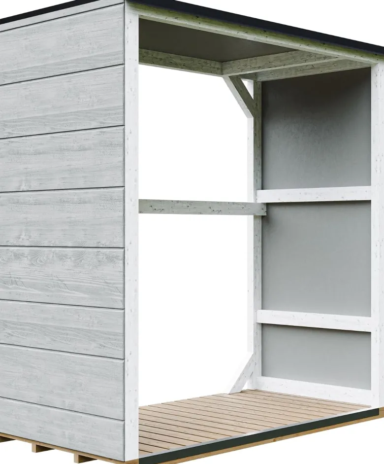 Abri à bûches extérieur 1,14 m² - 75 x 153 x h159 cm tundra grey