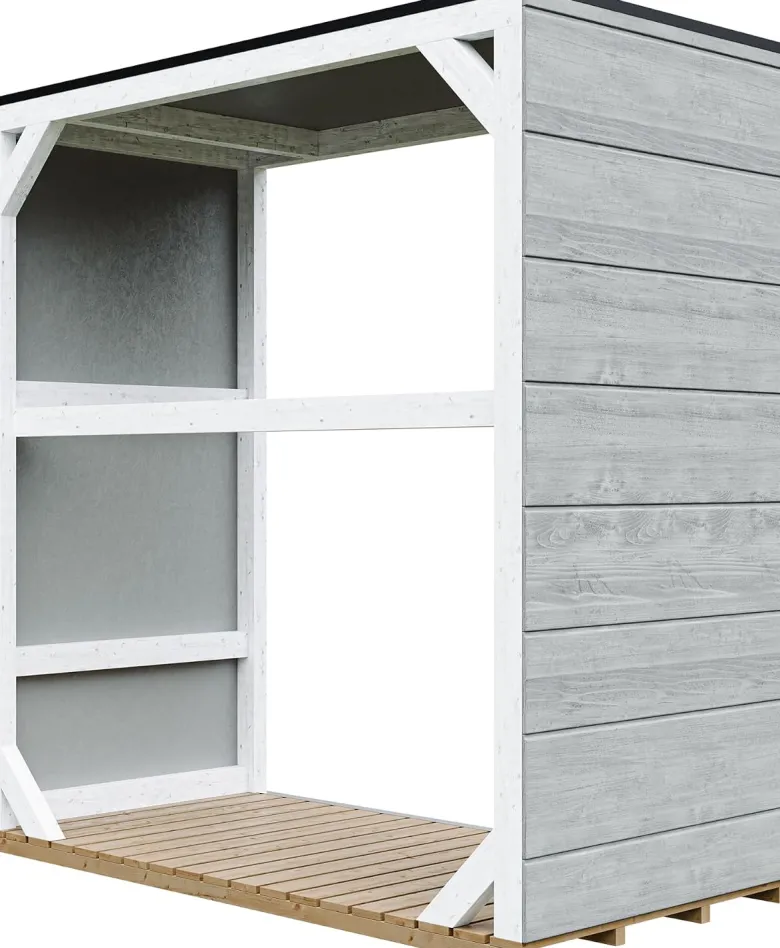 Abri à bûches extérieur 1,14 m² - 75 x 153 x h159 cm tundra grey