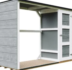 Abri à bûches extérieur 75x217xh159cm abri à outils 1,09m²+0.53m²cavern steel