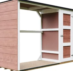 Abri à bûches extérieur 75x217xh159cm abri à outils 1,09m²+0.53m²redwood red