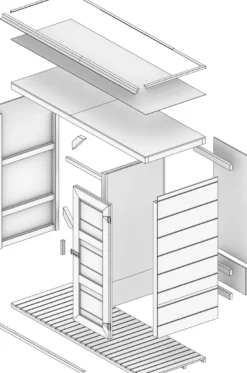 Abri à bûches extérieur75x217xh159cm abri à outils 1,09m²+0.53m²tundra cavern