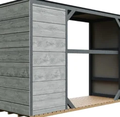 Abri à bûches extérieur75x217xh159cm abri à outils 1,09m²+0.53m²tundra cavern