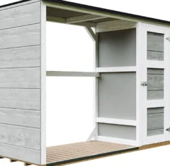 Abri à bûches extérieur 75x217xh159cm abri à outils 1,09m²+0.53m²tundra grey
