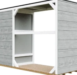 Abri à bûches extérieur 75x217xh159cm abri à outils 1,09m²+0.53m²tundra grey