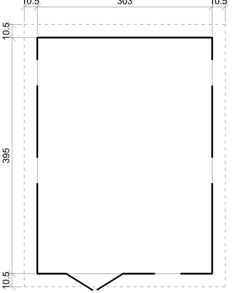 Abri de jardin en bois avec les planchers imprégné - h226x324x416 cm -12 m²