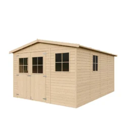 Abri de jardin en bois avec les planchers imprégné - h226x324x416 cm -12 m²
