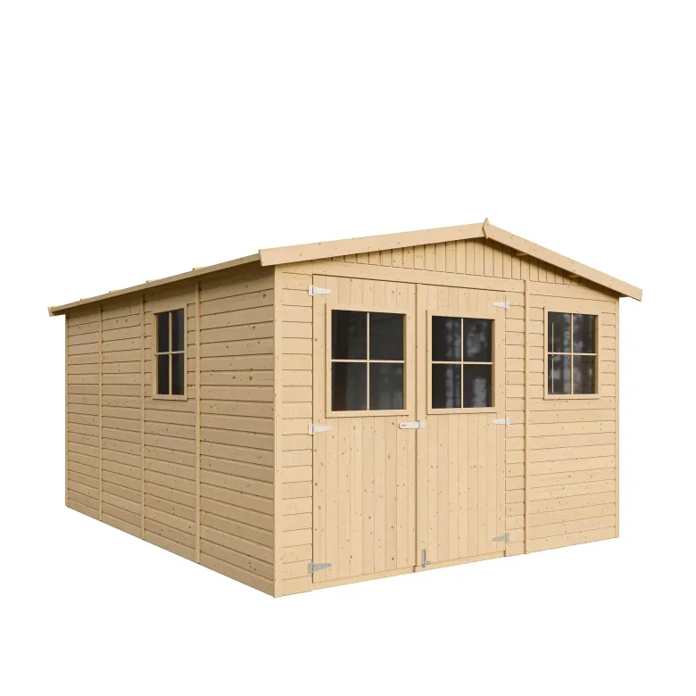 Abri de jardin en bois avec les planchers imprégné - h226x324x416 cm -12 m²