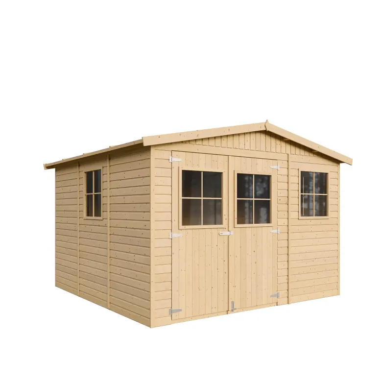 Abride jardin en bois avec les planchers imprégné - h226x316x324 cm-9 m²