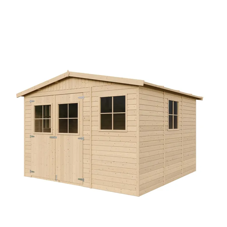 Abride jardin en bois avec les planchers imprégné - h226x316x324 cm-9 m²
