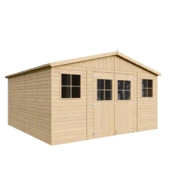 Abri de jardin en bois avec plancher imprégné - h246 x 418 x 420 cm- 16 m²