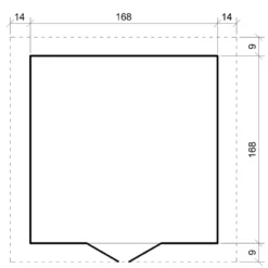 Abri de jardin en bois avec sol traité - l186xl196xh218 cm - 2,82 m2
