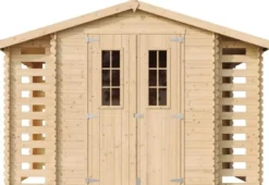 Abri de jardin en bois et range bûches extérieur - 3,53 + 0,97+0,97 m2