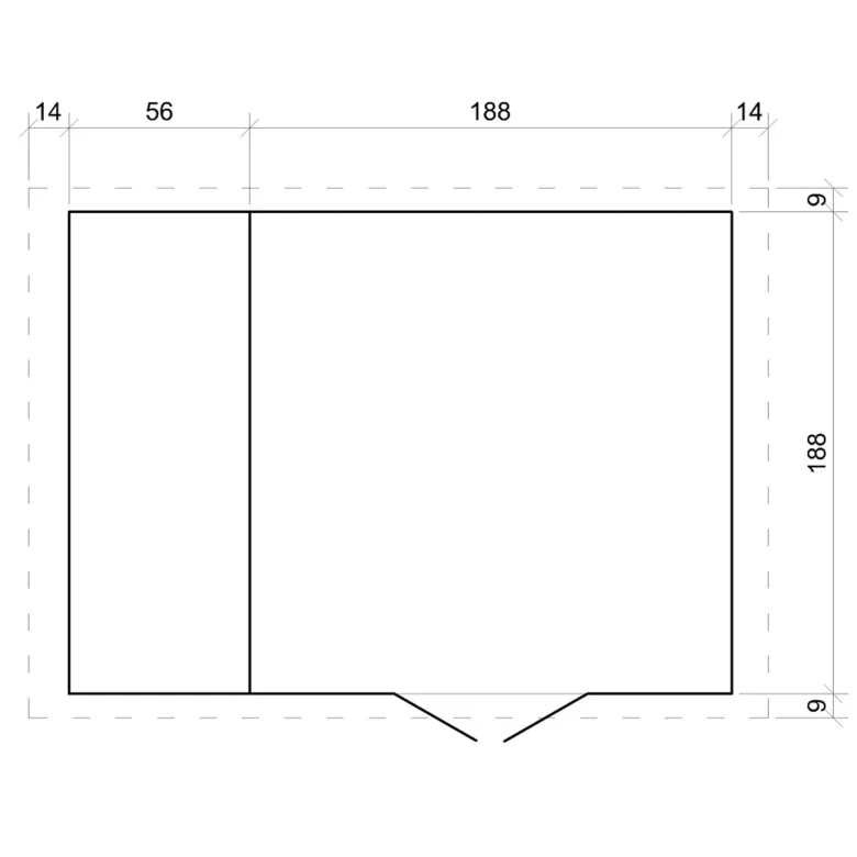 Abri de jardin en bois et range bûches avec sol traité - 3,53 + 0,97 m2