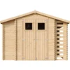 Abri de jardin en bois et range bûches avec sol traité 3,53 + 0,97+0,97m2