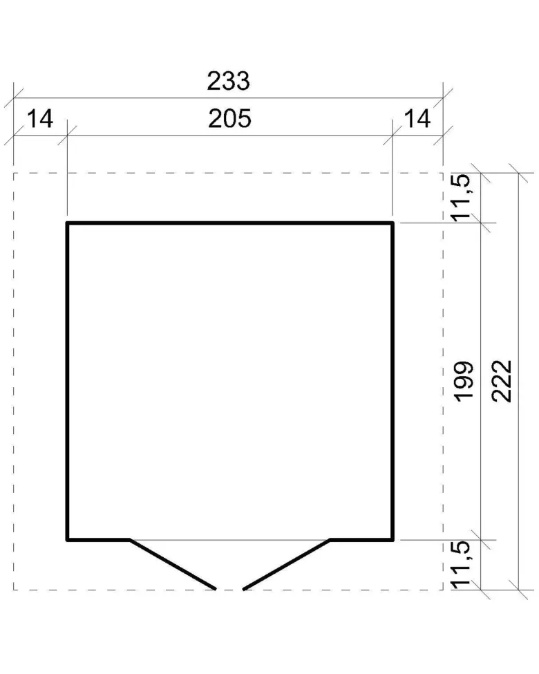 Abri de jardin en bois - h228x222x233 cm-4,2 m²