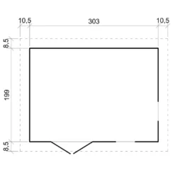 Abri de jardin en bois - h226x324x216 cm - 6 m²
