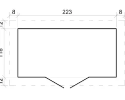 Abri de jardin en bois - l239xl142xh200cm-2.63 m2