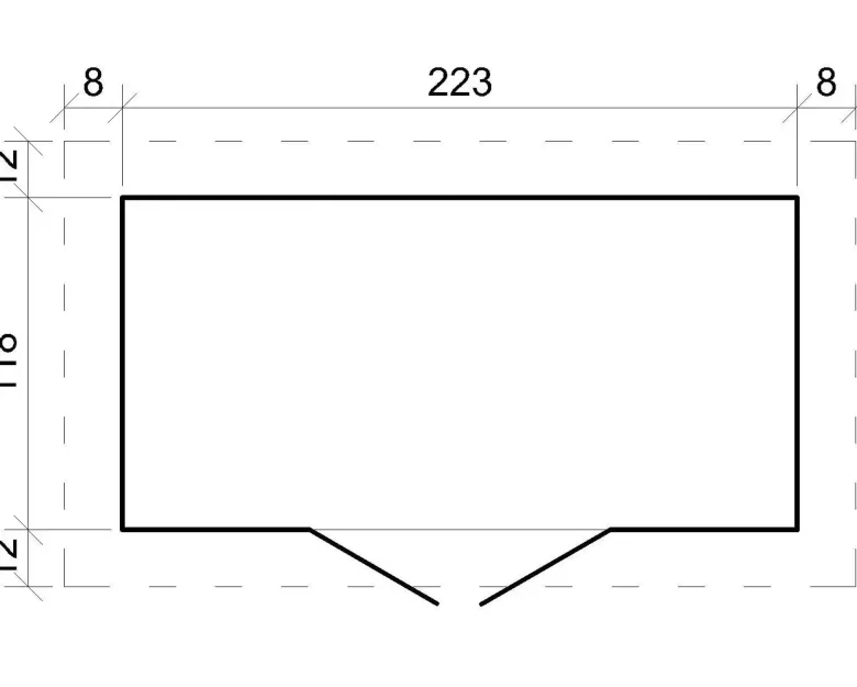 Abri de jardin en bois - l239xl142xh200cm-2.63 m2