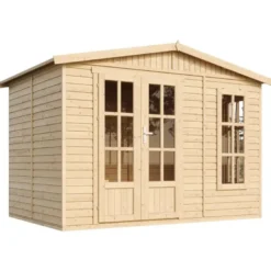 Abri de jardin en bois 6 m2 - avec des bardeaux bitumineux - rouge