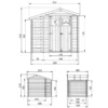 Abri de jardin en bois range bûches extérieur l206xl272xh218cm-3,53+0,97m2