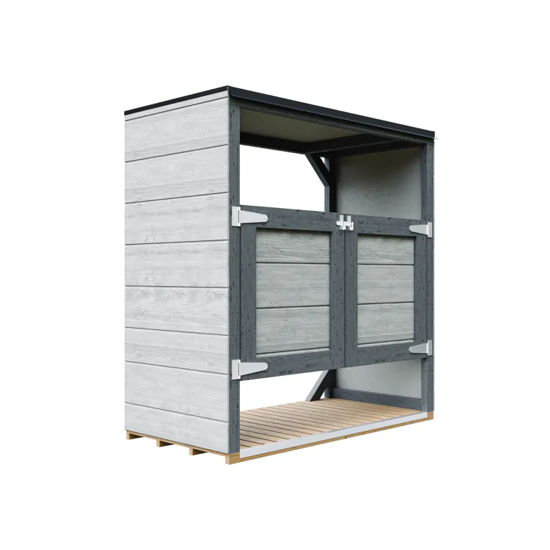Abri de jardin pour poubelles, cache poubelle extérieur 2x240l gris