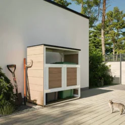 Abri de jardin pour poubelles, cache poubelle extérieur 2x240l gris
