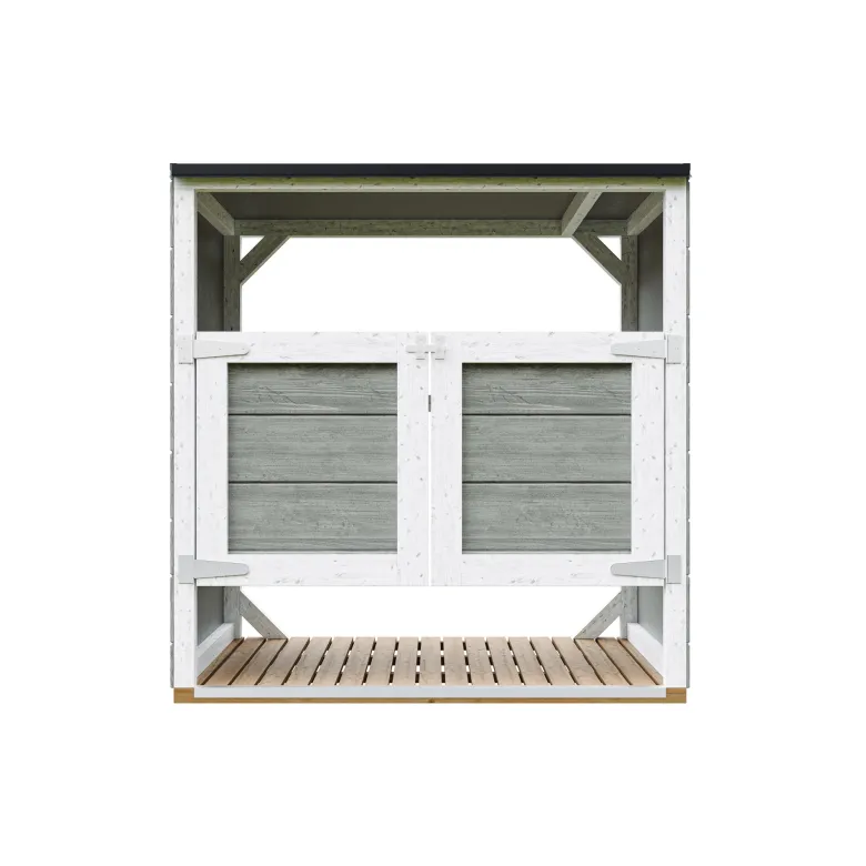 Abri de jardin pour poubelles, cache poubelle extérieur 2x240l gris