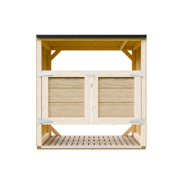 Abri de jardin pour poubelles, cache poubelle extérieur 2x240l beige