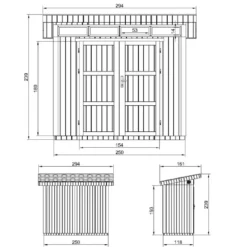 Abri de jardin qualité premium 3m² l161xl294xh239 cm - jaune