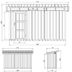 Abri de jardin qualité premium 4m² l161xl412xh239 cm - jaune