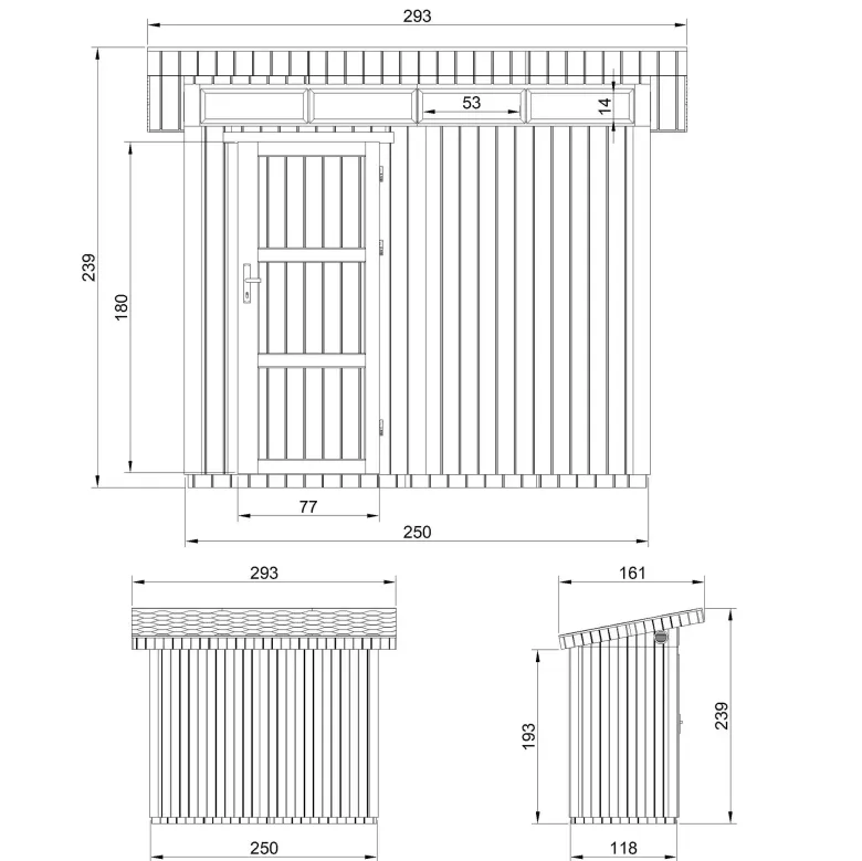 Abri de jardin qualité premium 3m² l161xl293xh239 cm - beige