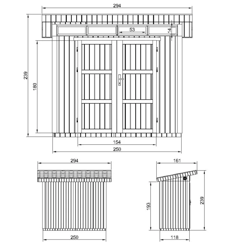 Abri de jardin qualité premium 3m² l161xl294xh239 cm - rouge
