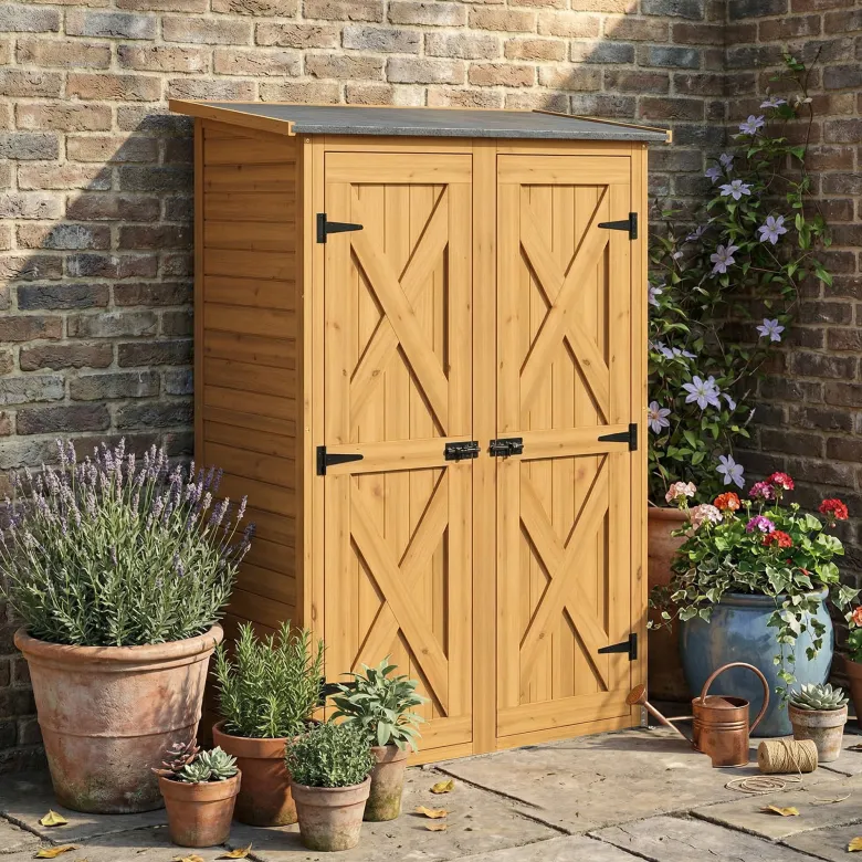 Abri de rangement bois 2 portes