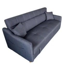 Adare canapé convertible avec coffre en tissu gris foncé 3 places
