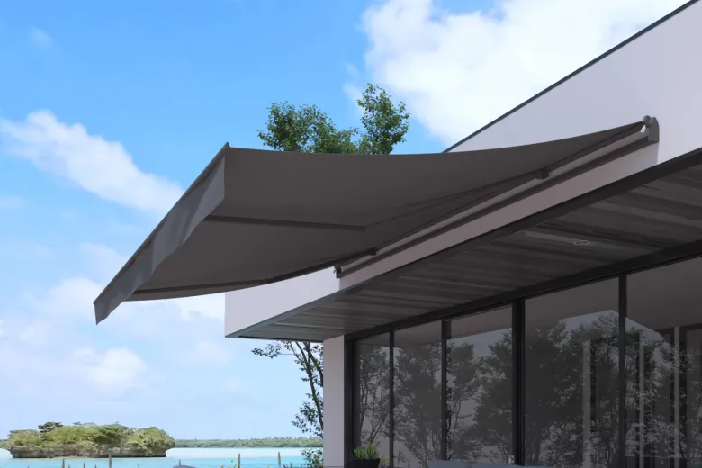 Adro store banne manuel 4 x 25 m gris
