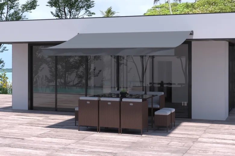 Adro store banne manuel 4 x 25 m gris