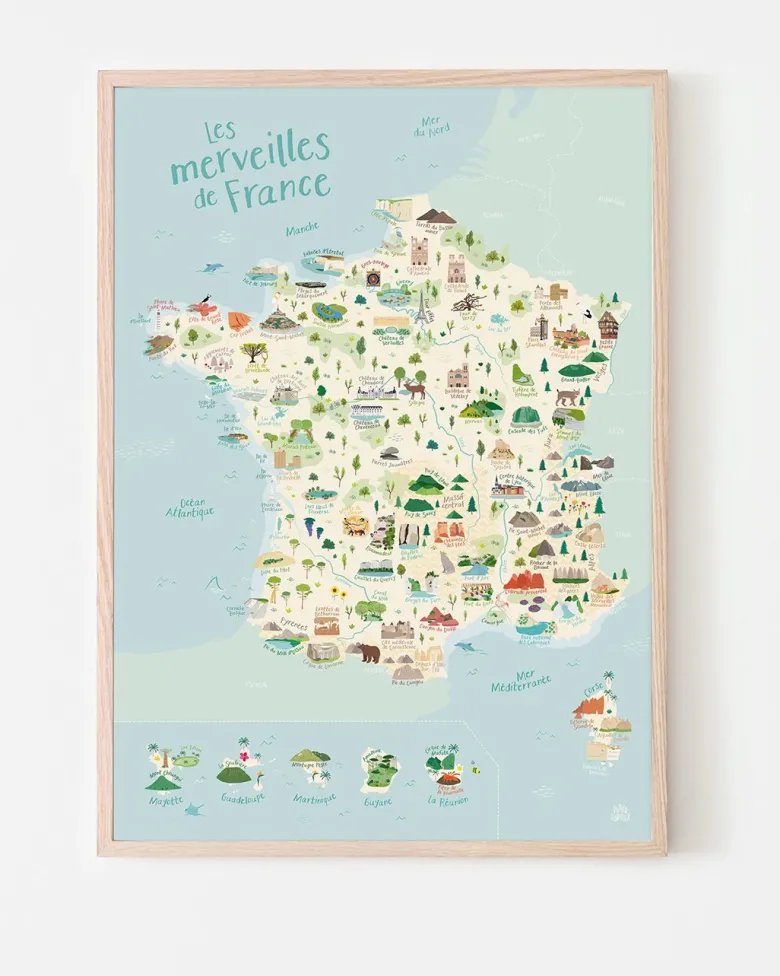 Affiche carte de france géante