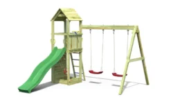 Aire de jeux avec toboggan et 2 balanço