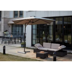 Alcudia parasol gris droit rond 294 x 294 m