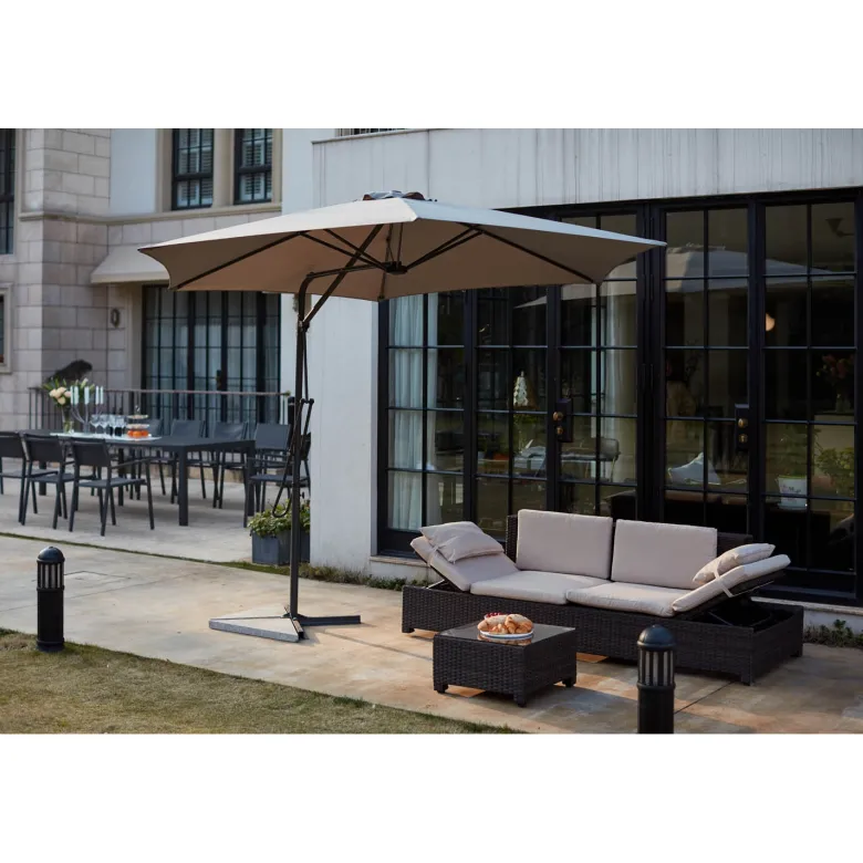 Alcudia parasol gris droit rond 294 x 294 m