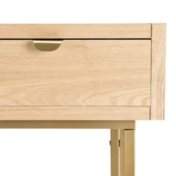 Aline - console bois 2 tiroirs pieds métal doré