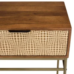 Alix - console en bois de manguier 2 tiroirs motifs ethniques