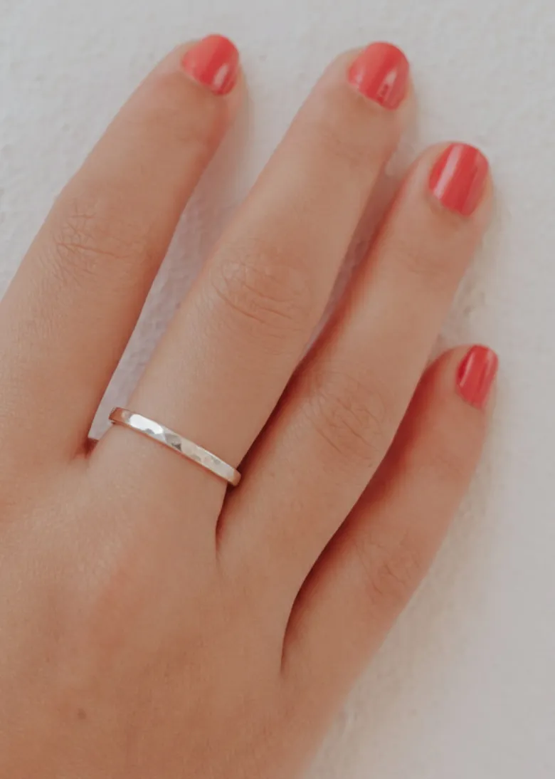 Alliance en argent 925 martelé taille 50