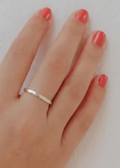 Alliance en argent 925 martelé taille 52
